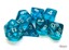 Translucent Teal/white 7ct Polyhedral Dice Set - CHX23085